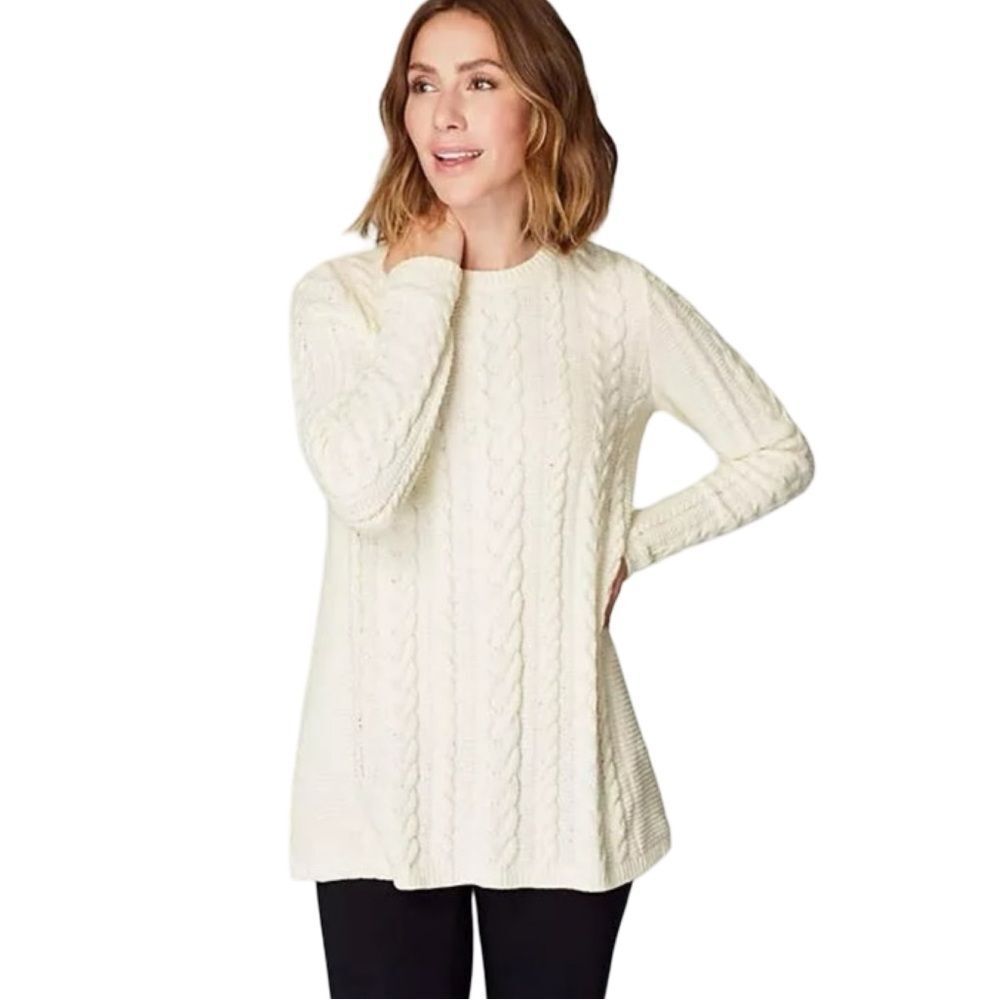 J. Jill Cream Cable Knit Sweater